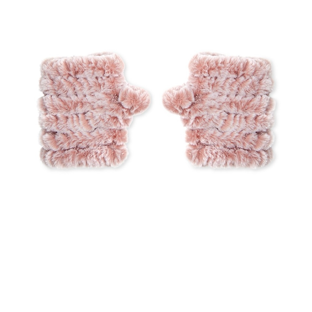 Jocelyn Pink Faux Fur Fingerless Gloves